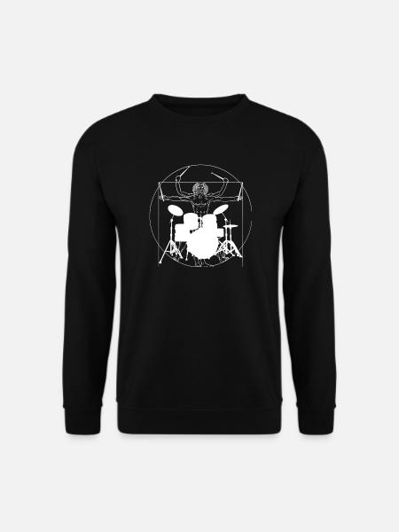 Drummer Vitruvian Man Drumsticks - Sweat-shirt Unisexe - noir