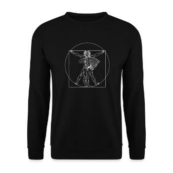 Akkordeon Accordion Vitruvian Man Da Vinchi - Unisex Sweatshirt - black - Front - Alina (178cm) & Michal (187cm)