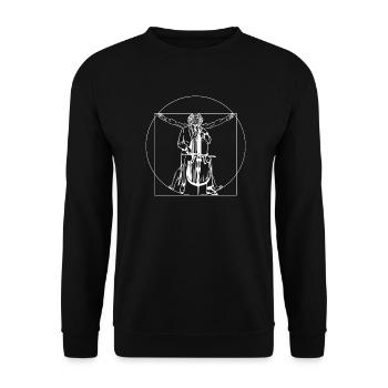 Cello Violoncello Goldener Schnitt Humor - Unisex Pullover - Schwarz - Vorne - Alina (178cm) & Michal (187cm)