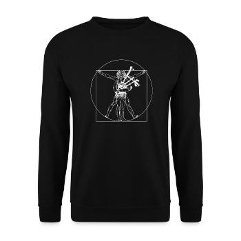 Dudelsack Sackpfeife Goldener Schnitt - Unisex Pullover - Schwarz - Vorne - Alina (178cm) & Michal (187cm)