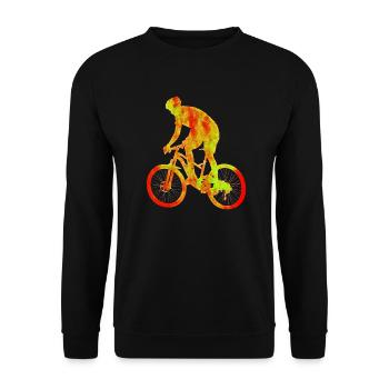 Fahrrad rot gepunktet - Unisex Pullover - Schwarz - Vorne - Alina (178cm) & Michal (187cm)