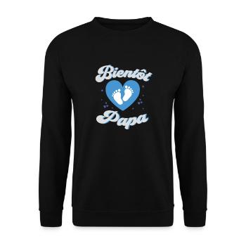 Papa 2023 Bientôt Papa C'est Un Garçon - Sweat-shirt Unisexe - noir - Devant - Alina (178cm) & Michal (187cm)