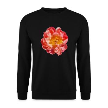 Peony Orange Blossom Flower Single Blossom - Unisex Sweatshirt - black - Front - Alina (178cm) & Michal (187cm)