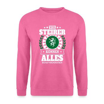 STEIRER - ALLES BIS AUF HOCHDEUTSCH - Unisex Pullover - Pink - Vorne