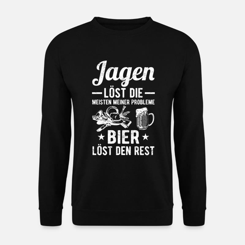 Jagen und Bier Jäger - Unisex Pullover - Schwarz