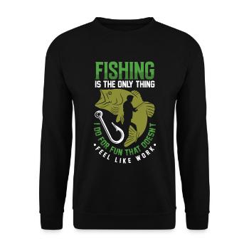 Fishing Dad Fisherman for fun Father's Day - Unisex Pullover - Schwarz - Vorne - Alina (178cm) & Michal (187cm)