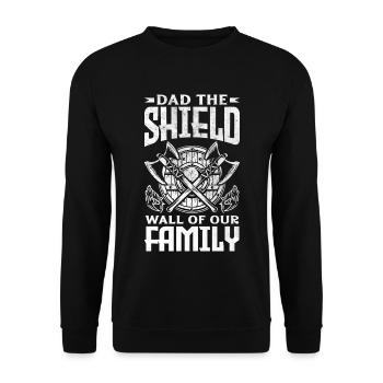 Dad The Shield Wall of Our Family Father's Day - Unisex Sweatshirt - black - Front - Alina (178cm) & Michal (187cm)
