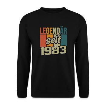 40. Geburtstag Mann Frau 40 Jahre 1983 Deko Lustig - Unisex Pullover - Schwarz - Vorne - Alina (178cm) & Michal (187cm)