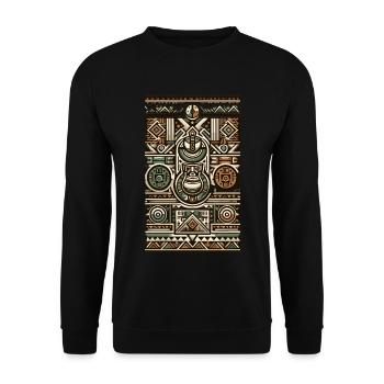 Modèles de cérémonie traditionnelle d’Ayahuasca - Sweat-shirt Unisexe - noir - Devant - Alina (178cm) & Michal (187cm)