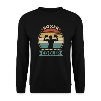 Boxer like a normal man but cooler - Unisex Sweatshirt - black - Front - Alina (178cm) & Michal (187cm)