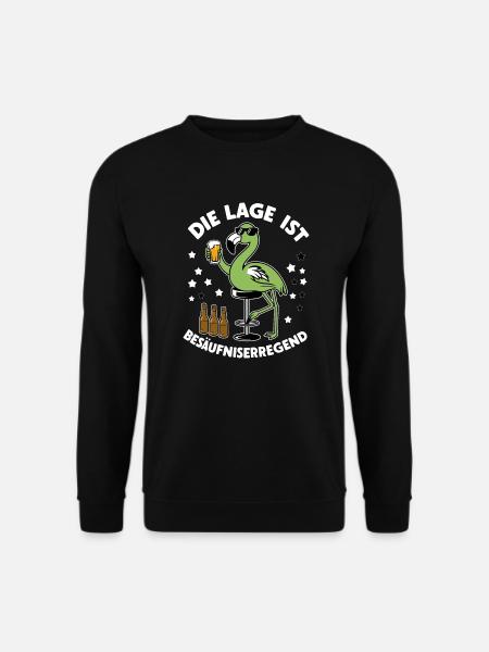Funny green flamingo - Unisex Sweatshirt - black