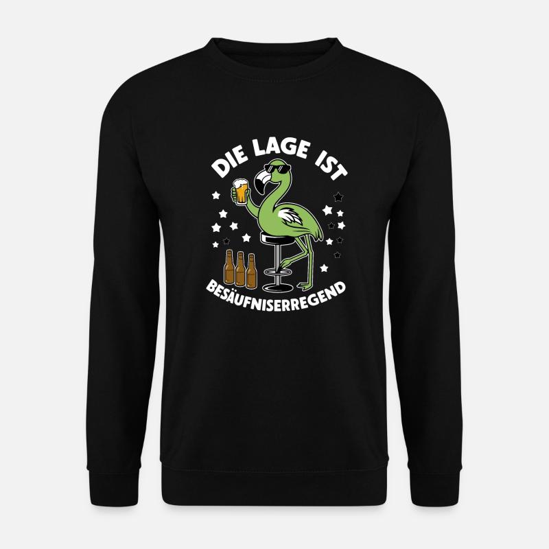 Lustiger grüner Flamingo - Unisex Pullover - Schwarz