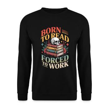 Bücherwurm Lesen Bücher Liebhaber Bücherei - Unisex Pullover - Schwarz - Vorne - Alina (178cm) & Michal (187cm)