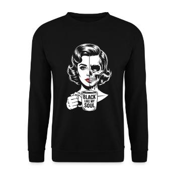 Noir comme mon âme ! Goth Café Emo Girl - Sweat-shirt Unisexe - noir - Devant - Alina (178cm) & Michal (187cm)