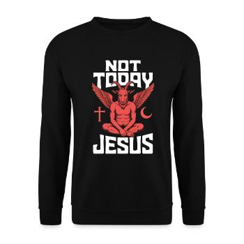 Not Jesus today! Satanist Atheist Goth Aesthetic - Unisex Sweatshirt - black - Front - Alina (178cm) & Michal (187cm)