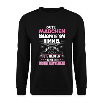 Shooting club shooting shooting gallery girl - Unisex Sweatshirt - black - Front - Alina (178cm) & Michal (187cm)