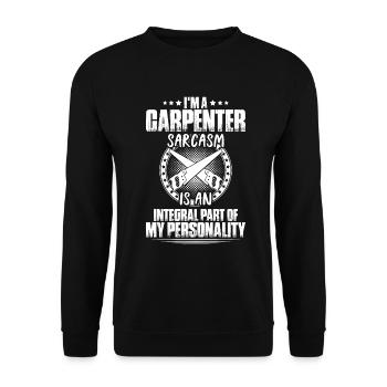 Charpentier charpentier charpentier charpentier menuiserie - Sweat-shirt Unisexe - noir - Devant - Alina (178cm) & Michal (187cm)