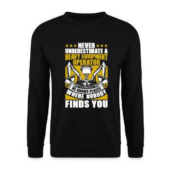 Excavator operator excavator operator construction equipment operator excavator - Unisex Sweatshirt - black - Front - Alina (178cm) & Michal (187cm)