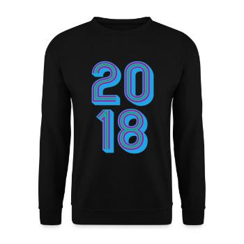 2018 Geburtsjahr | Farben änderbar - Unisex Pullover - Schwarz - Vorne - Alina (178cm) & Michal (187cm)
