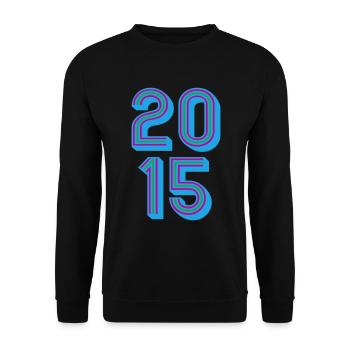 2015 Geburtsjahr | Farben änderbar - Unisex Pullover - Schwarz - Vorne - Alina (178cm) & Michal (187cm)