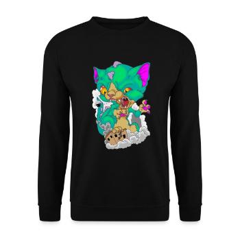Katze Chaton Monstre Chat - Sweat-shirt Unisexe - noir - Devant - Alina (178cm) & Michal (187cm)