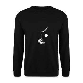 Astronaut looks at the moon - Unisex Sweatshirt - black - Front - Alina (178cm) & Michal (187cm)