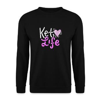 KETO DIET: Keto Life - Unisex Pullover - Schwarz - Vorne - Alina (178cm) & Michal (187cm)