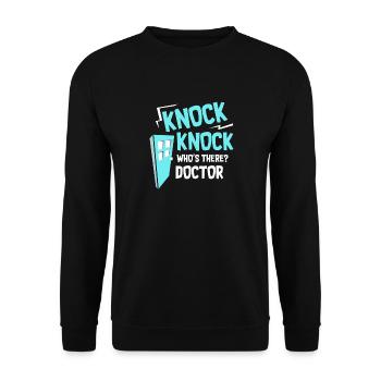 DOCTORS: Knock Knock Doctor - Unisex Sweatshirt - black - Front - Alina (178cm) & Michal (187cm)