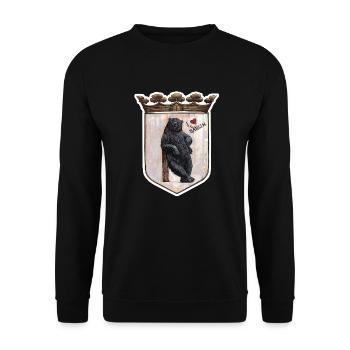 Ich liebe BERLIN Shirt. Berliner Bär. - Unisex Pullover - Schwarz - Vorne - Alina (178cm) & Michal (187cm)