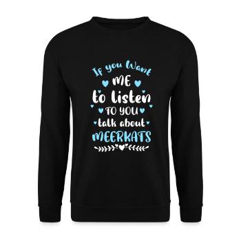 Zoo Nature Predator Surikate - Sweat-shirt Unisexe - noir - Devant - Alina (178cm) & Michal (187cm)