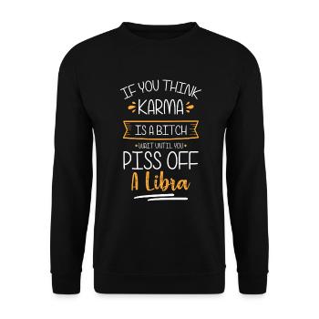 Libra Zodiac Sign October Star - Unisex Sweatshirt - black - Front - Alina (178cm) & Michal (187cm)