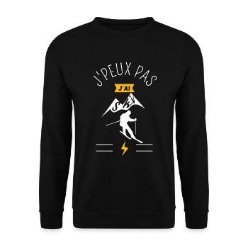 J peux pas j ai Ski - Sweat-shirt Unisexe - noir - Devant - Alina (178cm) & Michal (187cm)