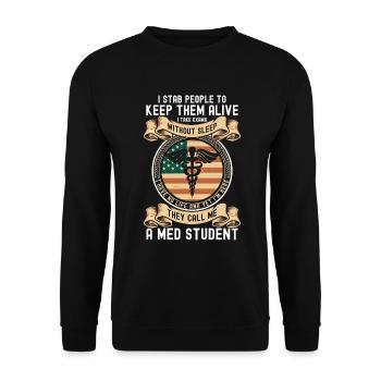 Student Computer Science - Unisex Sweatshirt - black - Front - Alina (178cm) & Michal (187cm)