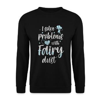 Elf Fairy Tale Girl Magic - Unisex Sweatshirt - black - Front - Alina (178cm) & Michal (187cm)