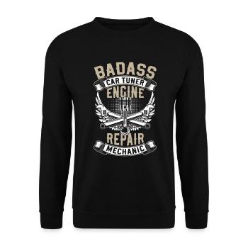 Tuner Voiture Pilote Drifting Moteur - Sweat-shirt Unisexe - noir - Devant - Alina (178cm) & Michal (187cm)