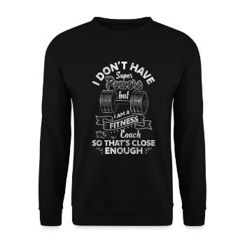 Trainer Gym Sport - Unisex Sweatshirt - black - Front - Alina (178cm) & Michal (187cm)