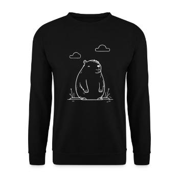 Capybara - Unisex Pullover - Schwarz - Vorne - Alina (178cm) & Michal (187cm)
