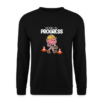 Work In Progress Mental Health Brain - Unisex Sweatshirt - black - Front - Alina (178cm) & Michal (187cm)