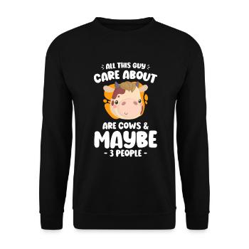 Bovins vaches - Sweat-shirt Unisexe - noir - Devant - Alina (178cm) & Michal (187cm)
