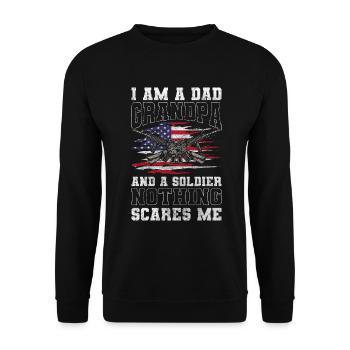 Military Land Dog Day World Peace - Unisex Sweatshirt - black - Front - Alina (178cm) & Michal (187cm)