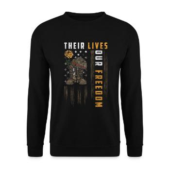 Militär Waffe Gewinner - Unisex Pullover - Schwarz - Vorne - Alina (178cm) & Michal (187cm)