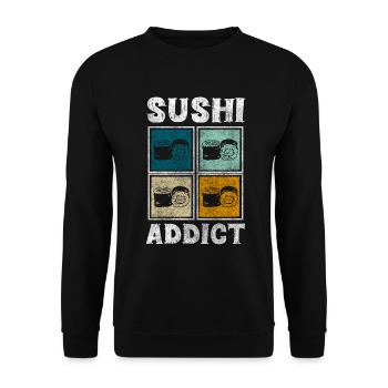 Cuisine japonaise Kawaii Maki - Sweat-shirt Unisexe - noir - Devant - Alina (178cm) & Michal (187cm)