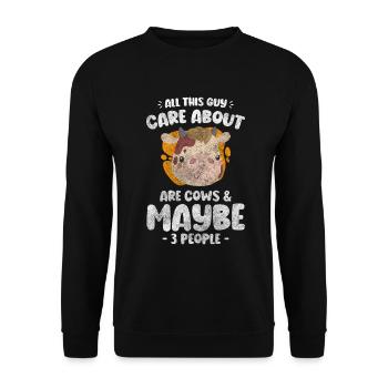 Éleveur de bovins Fermier Laitier Bell - Sweat-shirt Unisexe - noir - Devant - Alina (178cm) & Michal (187cm)