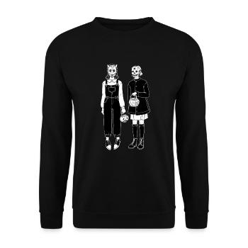 Trick or Treat - noir / blanc, les tissus foncés - Sweat-shirt Unisexe - noir - Devant - Alina (178cm) & Michal (187cm)