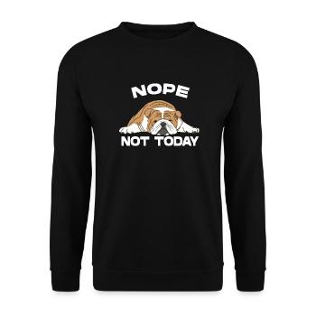 NON, PAS AUJOURD’HUI BULLDOG - Sweat-shirt Unisexe - noir - Devant - Alina (178cm) & Michal (187cm)