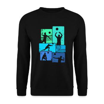 Volleyball Player Vintage Volleyball - Unisex Sweatshirt - black - Front - Alina (178cm) & Michal (187cm)