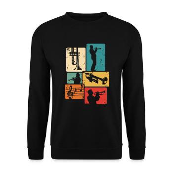 Trumpet Player Musician Trumpeter Orchestra - Unisex Sweatshirt - black - Front - Alina (178cm) & Michal (187cm)