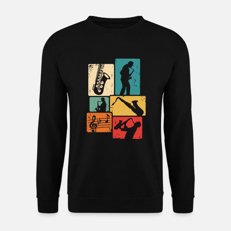 Saxophonist Retro Saxophon Musiker Saxofon - Unisex Pullover - Schwarz
