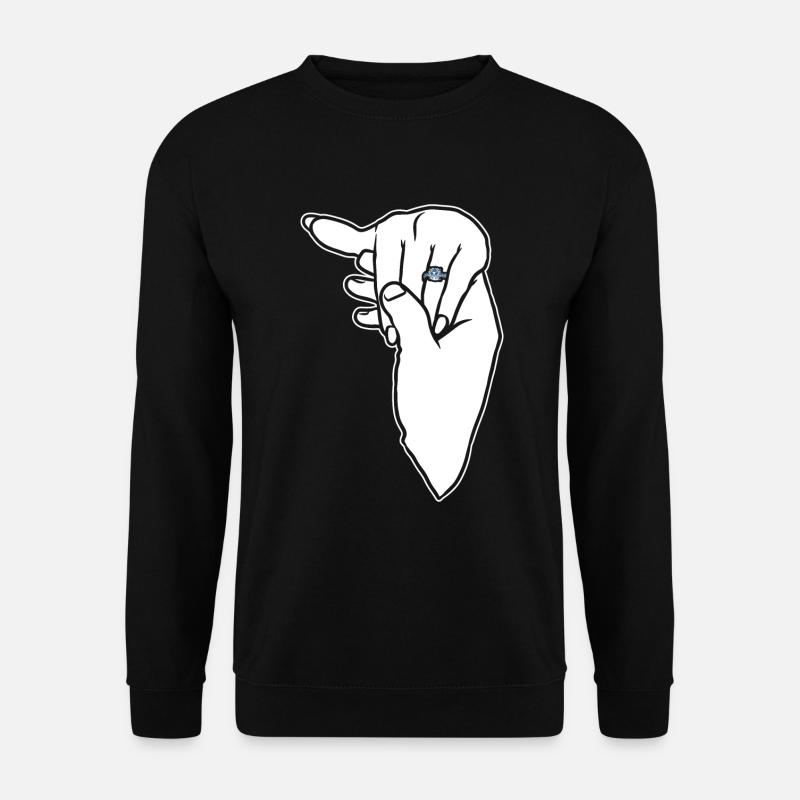 Engagement Wedding Ring Hand - Unisex Sweatshirt - black