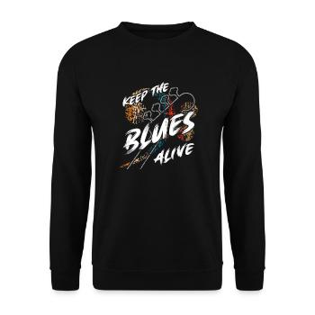 The blues is alive Keep the Blues alive - Unisex Sweatshirt - black - Front - Alina (178cm) & Michal (187cm)